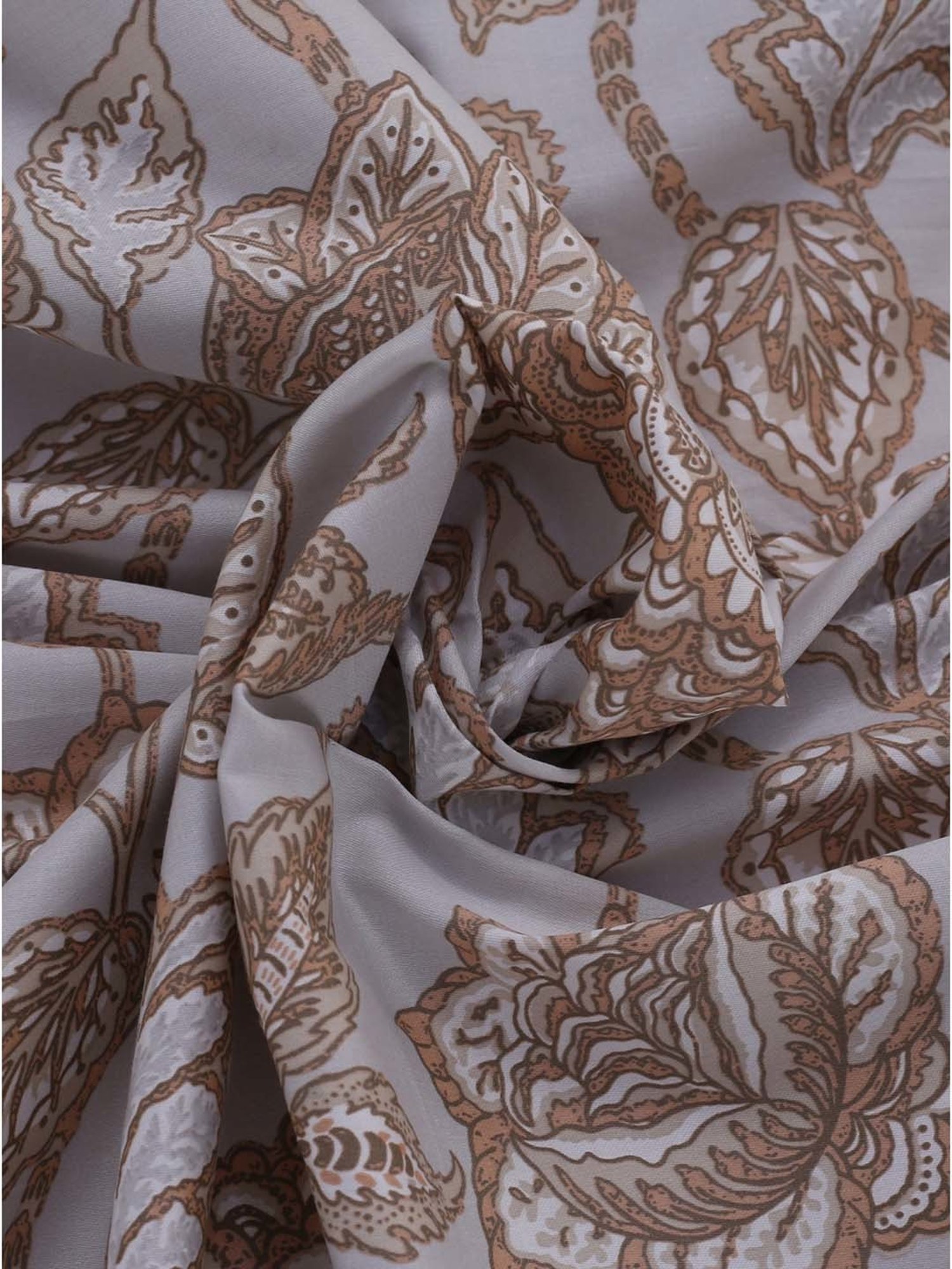 Maspar Hues PBS Nomad Scuplt Orlean Blue & Brown Cotton 210 TC Double Bedsheet & 2 Pillow Covers