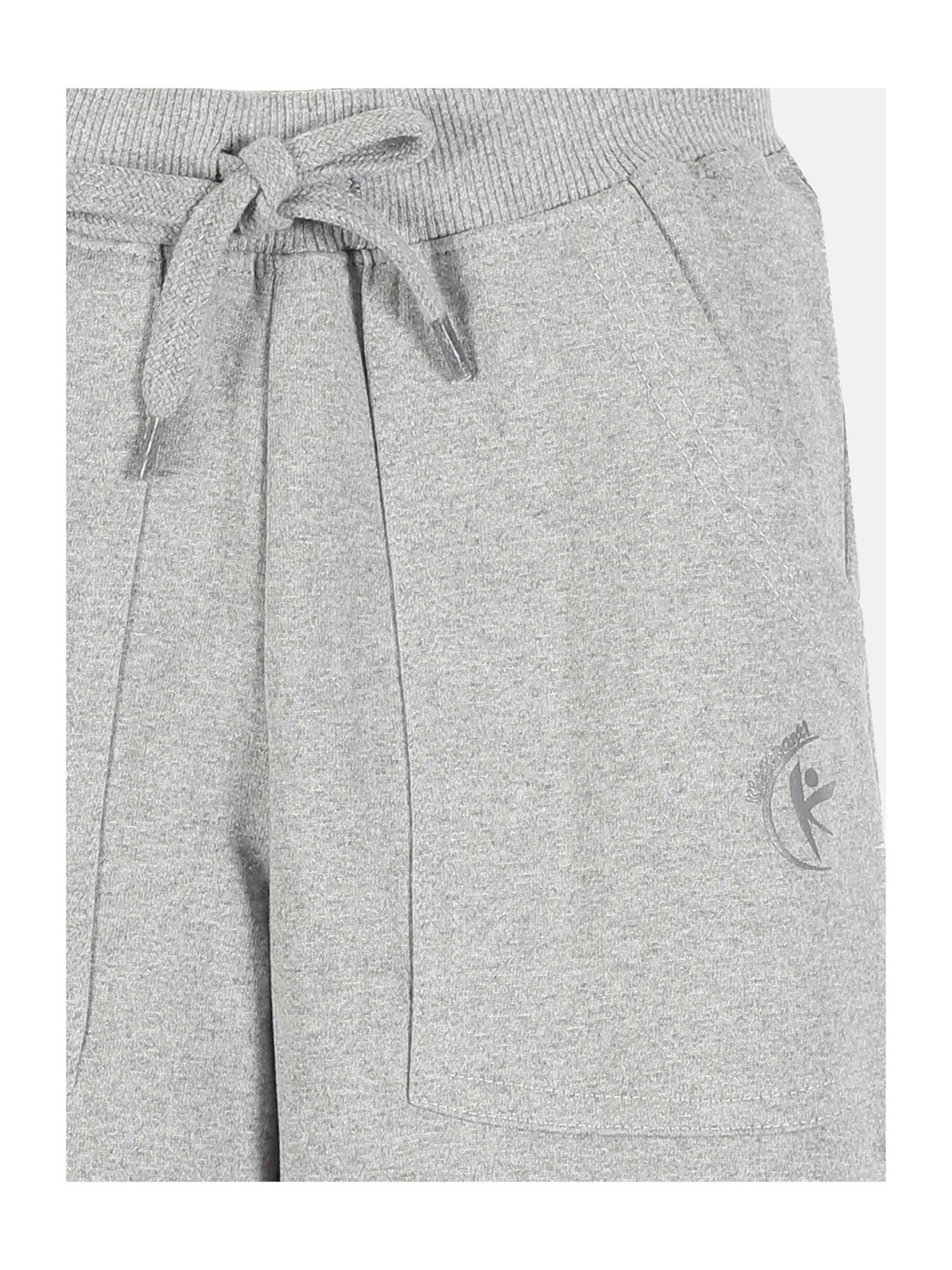 Kiddopanti Boys Grey Melange Textured Trackpants