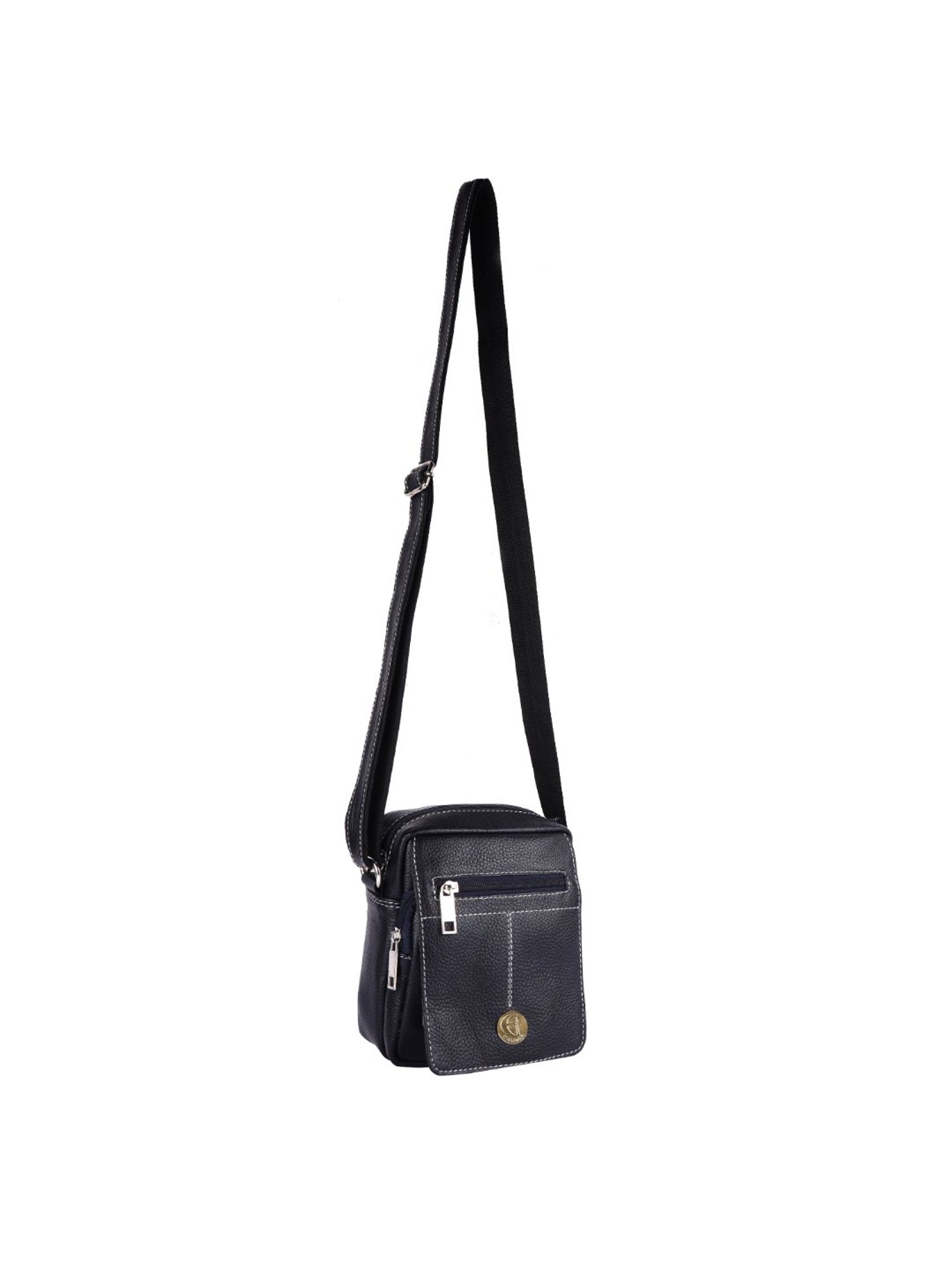 HiLEDER Pure Genuine Leather Messenger Shoulder Sling Cross Body Office Bag for Men and Women, Blue