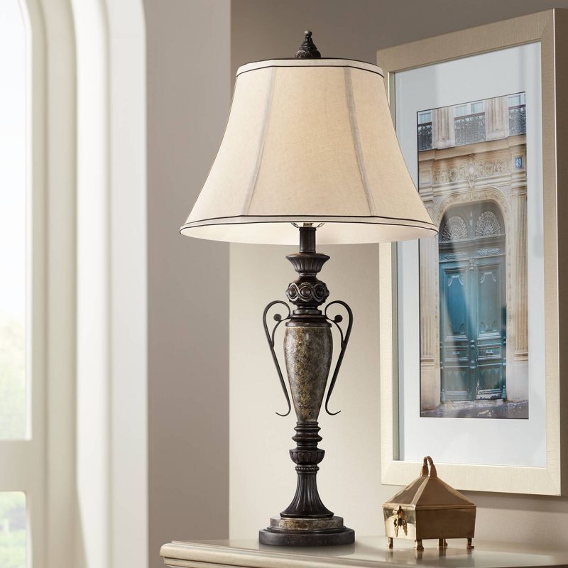 Kathy Ireland London Town Faux Agate Marble Table Lamp