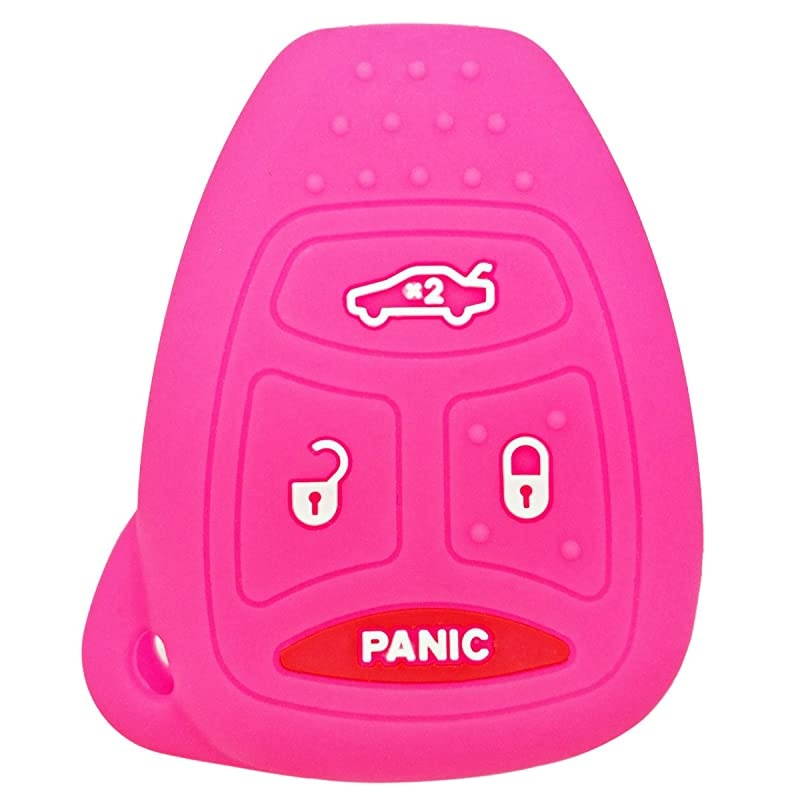 4buttons Key Fob Remote Skin Cover Keyless Entry Case Accessories for Chrysler 200 300 PT Cruiser Dodge Charger Magnum Durango Jeep Grand Cherokee Commander Liberty OHT692427AA