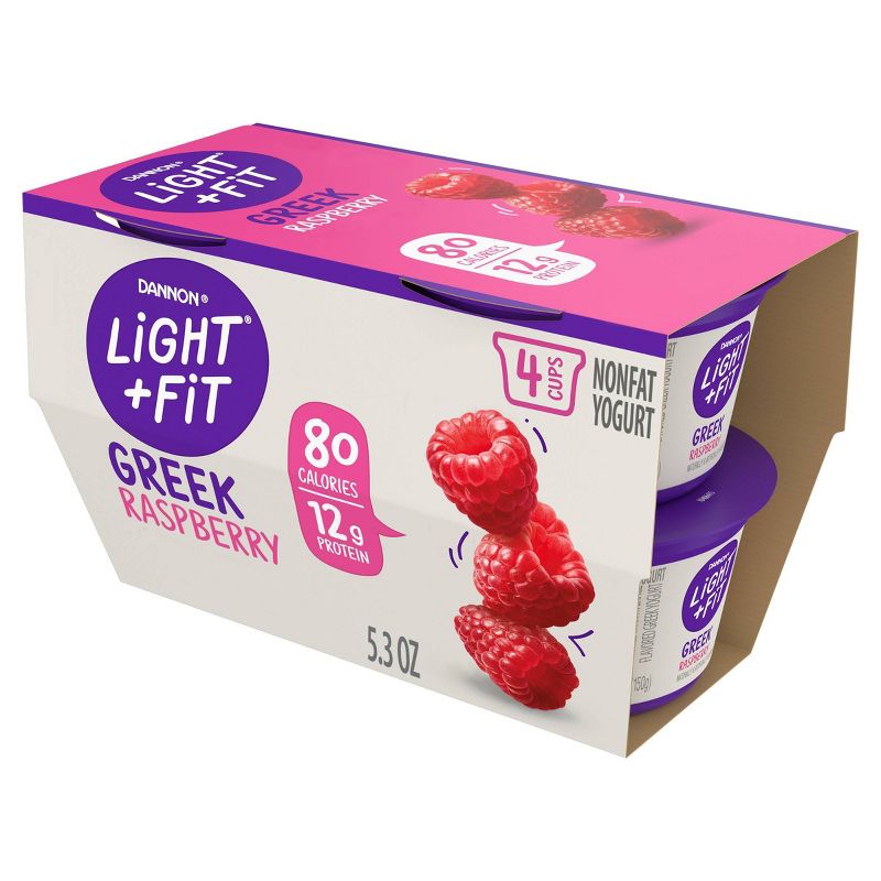 Dannon Light and Fit Raspberry Flavored Greek Yogurt - 4ct/5.3oz