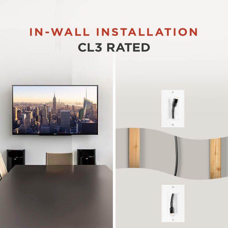 Buyer&rsquo;s Point HDMI 2.0 Cable 100 feet with RedMere Signal Booster (Active HDMI Cable) 4K UHD, 3D, HDR, Ethernet, Audio Return, 24AWG and CL3 Rated, HDTV, Roku, Blue-ray, PS4, PC (2, Black)