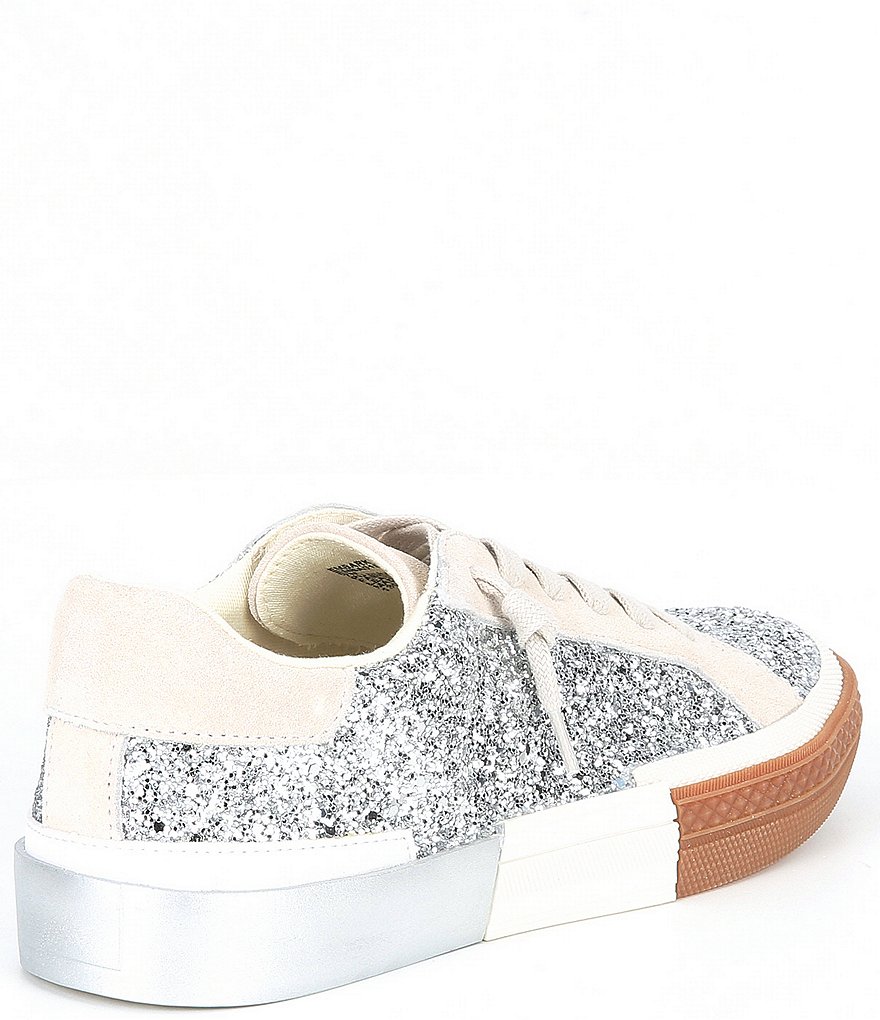 Kurt Geiger London Lexi Eagle Glitter Leather Lace-Up Sneakers