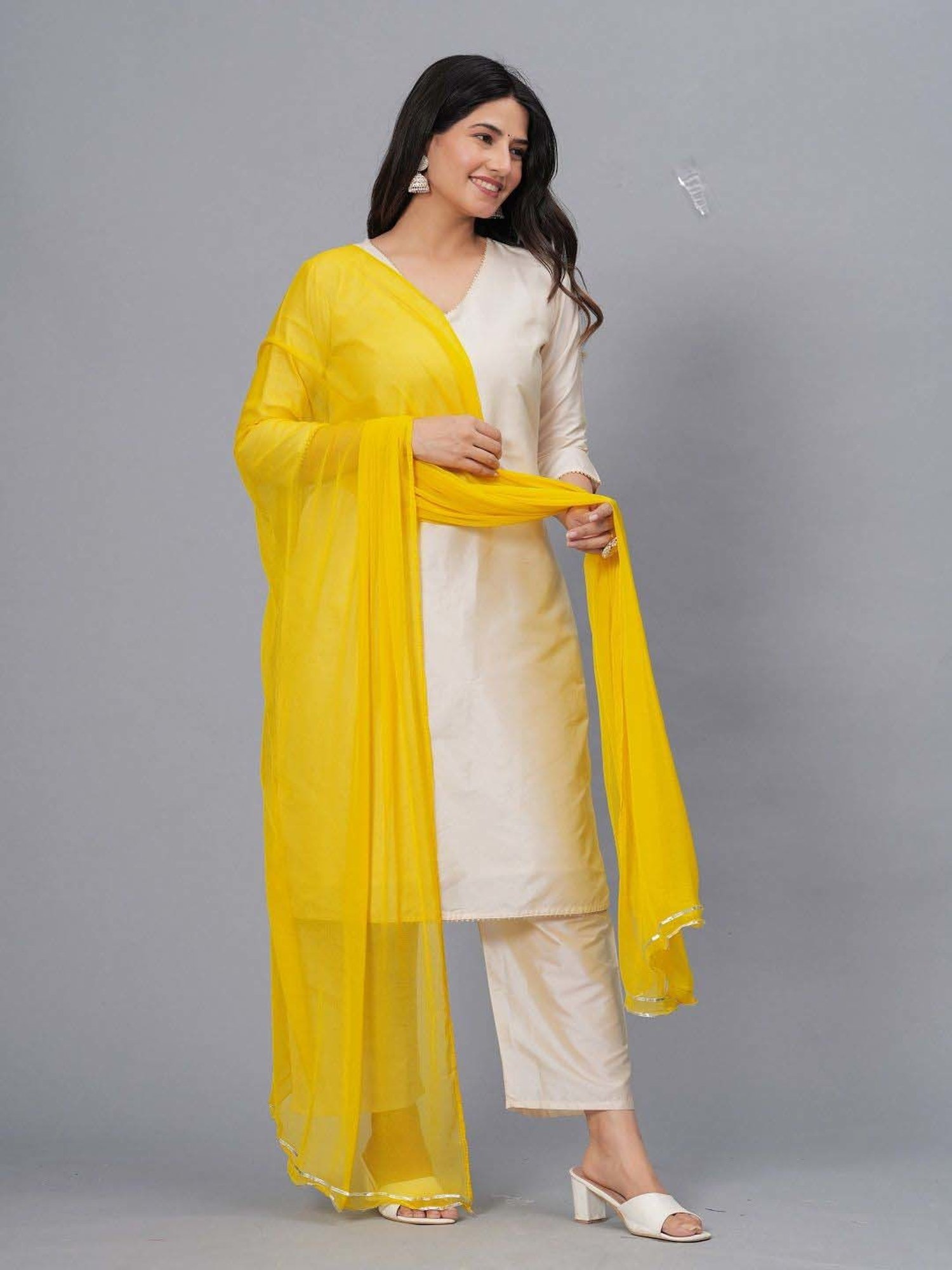 Stylum Mustard Plain Dupatta