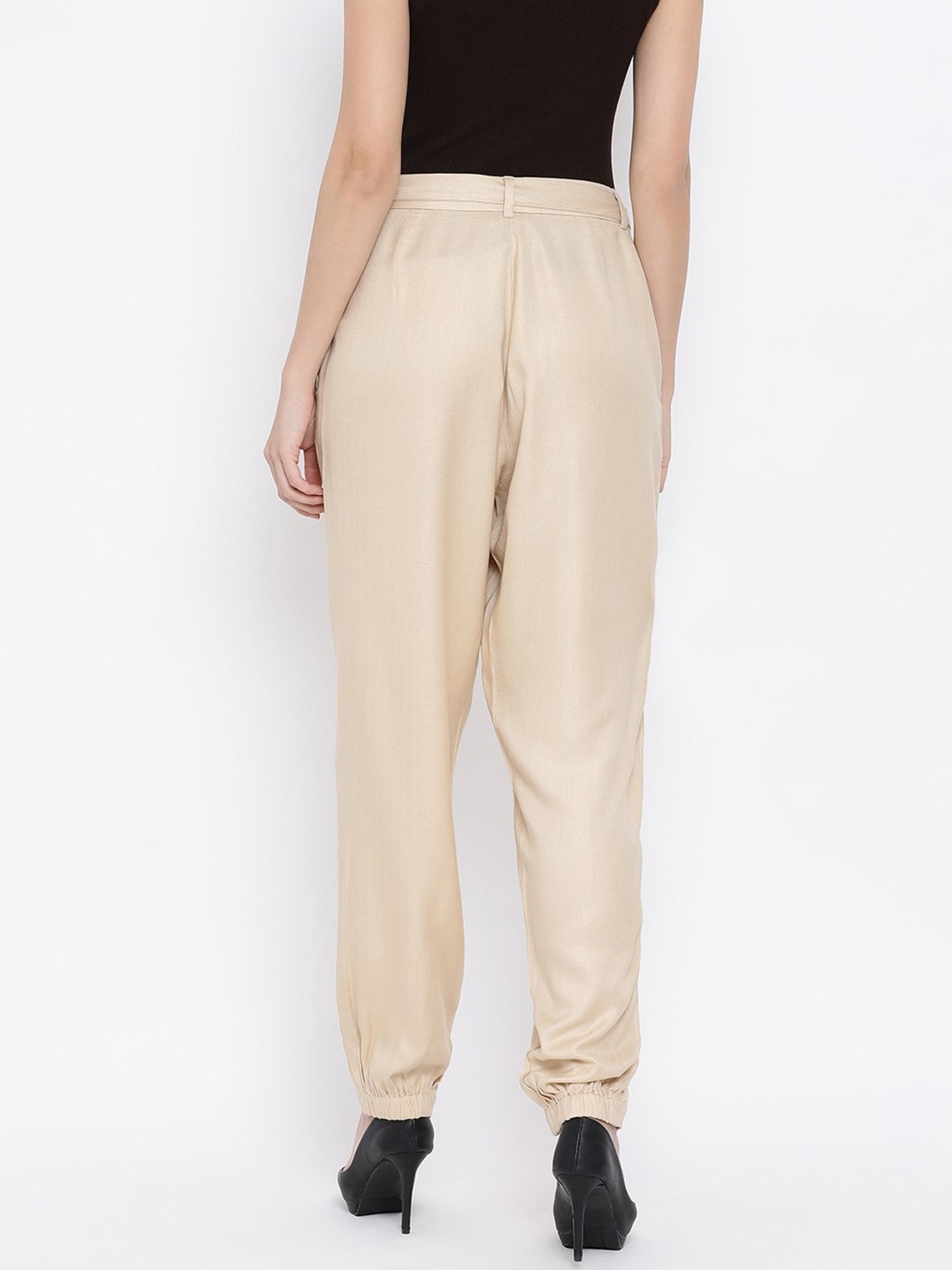 Rooted Beige Mid Rise Pants