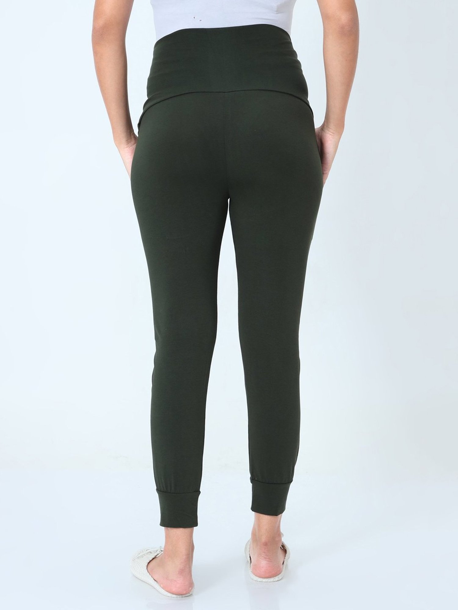 The Mom Store Dark Green Maternity Joggers
