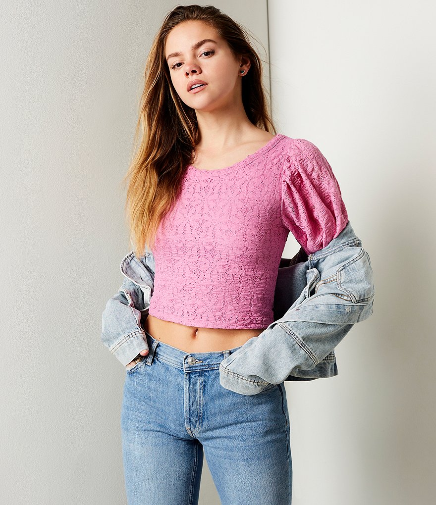 Free People Tea Time Long Puff Sleeve Top