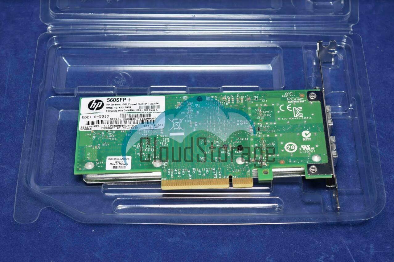 HP 669279-001 665249-B21 665247-001 NC560SFP X520-DA2 10GB DUAL PORT ADAPTER