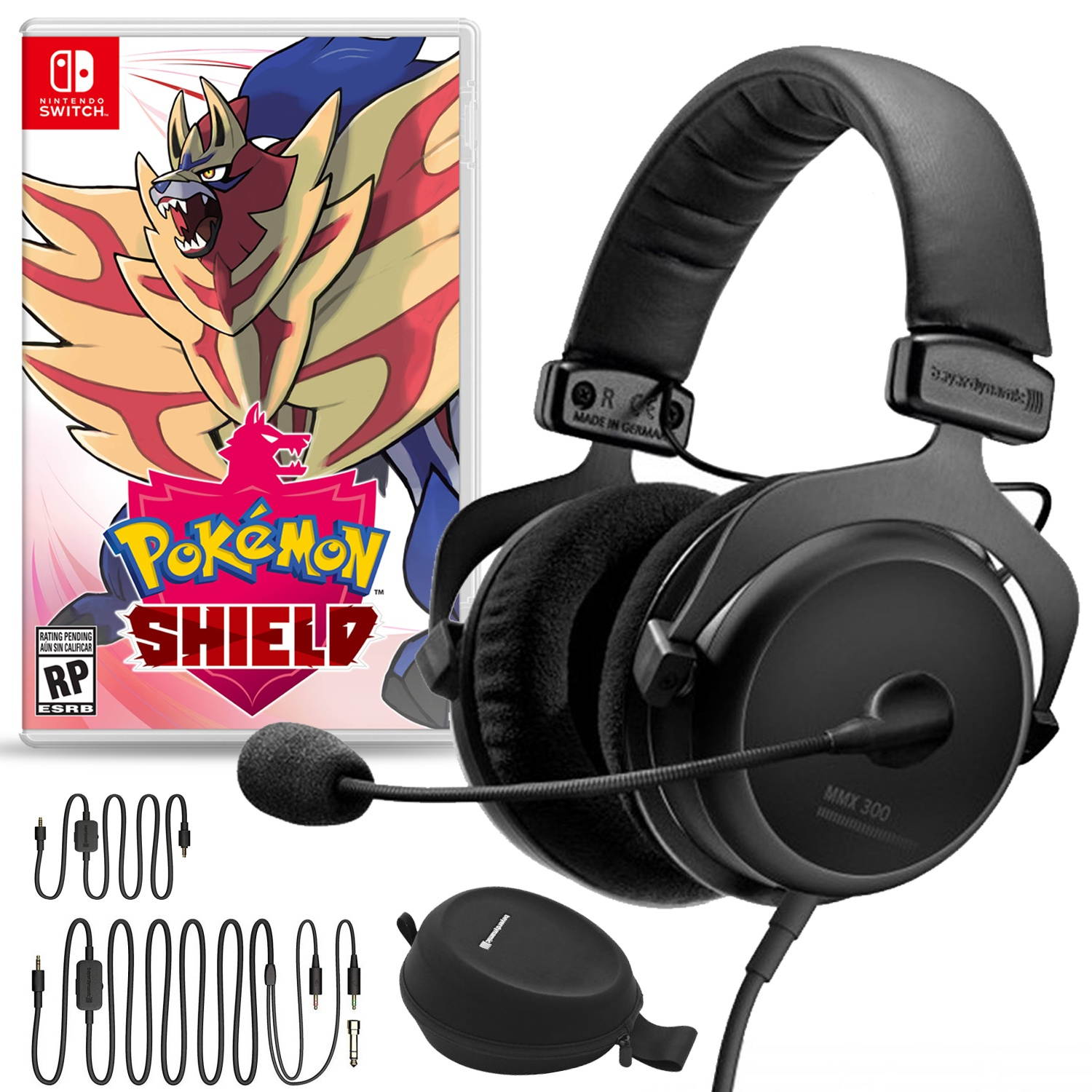Beyerdynamic MMX 300 Premium Gaming Headset (2nd Gen) Bundle with Pokemon Shield for Nintendo Switch