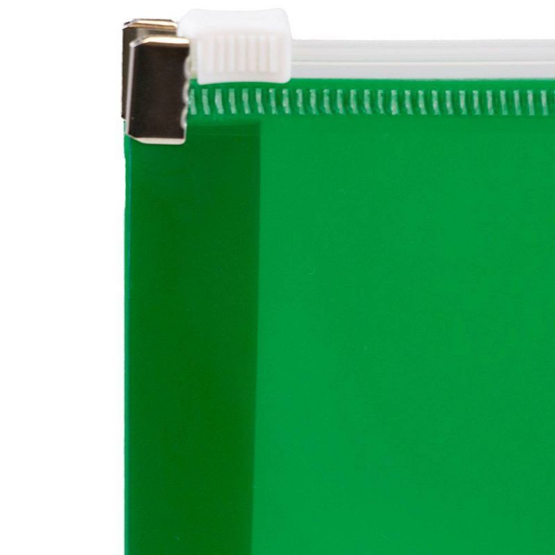 JAM Paper 12pk Plastic Envelopes with Zip Closure - Letter Booklet - 9 3/4 x 13 - Green