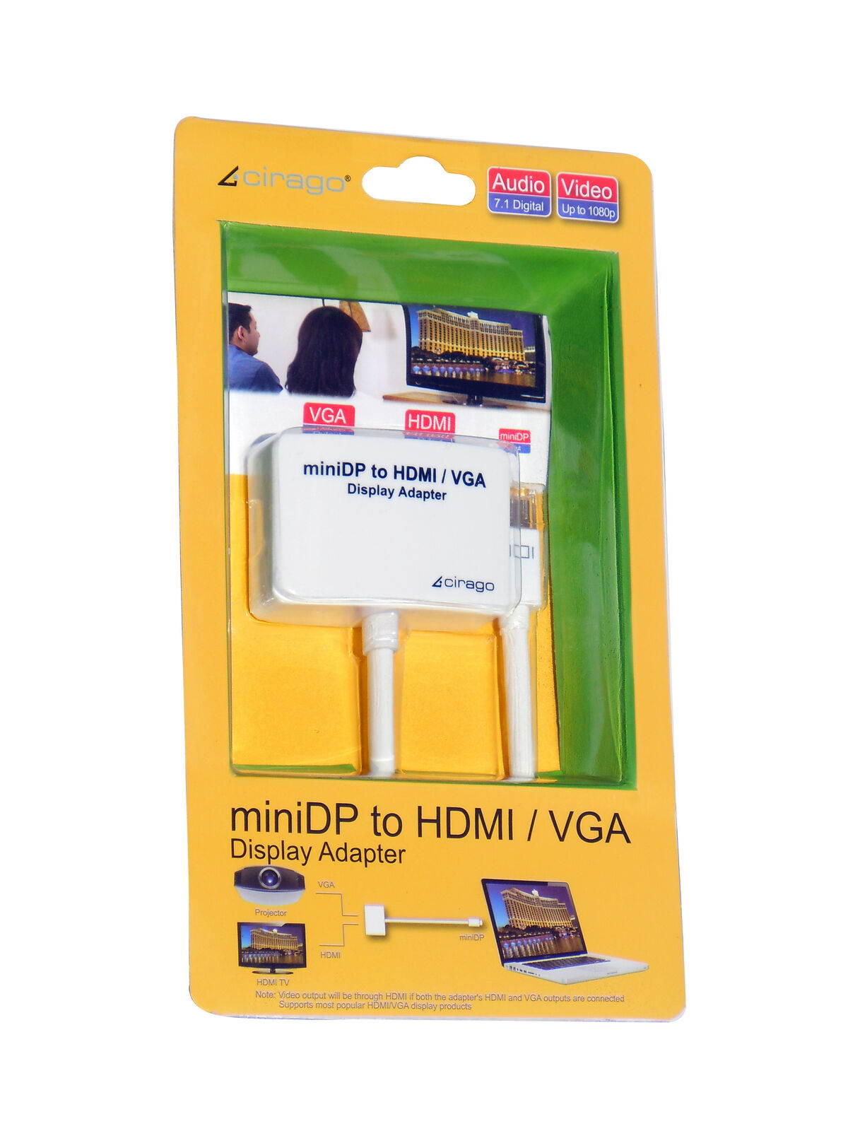 Cirago Mini DisplayPort to HDMI/VGA Display Adapter DPM2HDMVGA