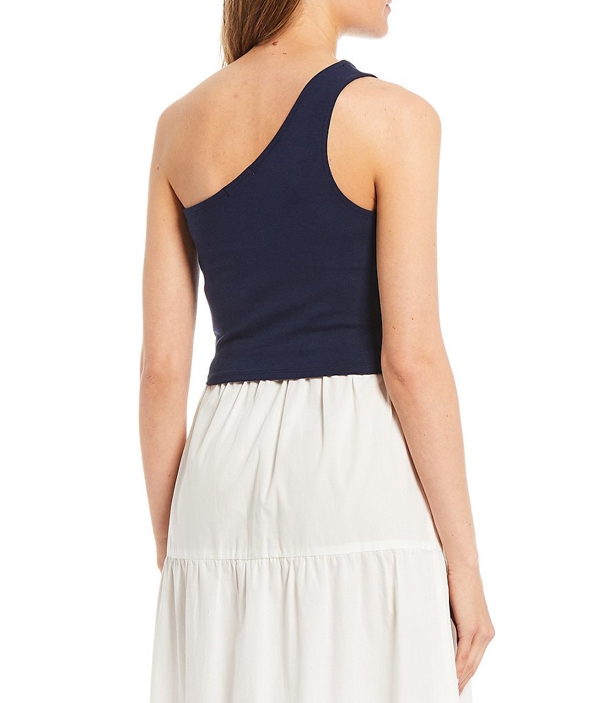 GB One Shoulder Fitted Crop Top