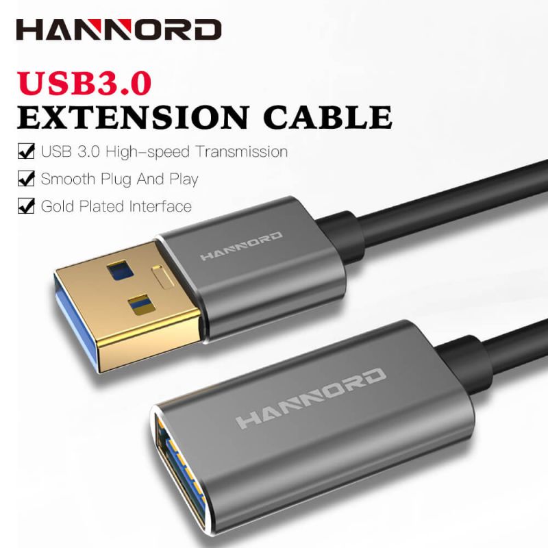 Hannord USB 3.0 Extension Cable Type A Male to Female Extension Cord High Data Transfer Compatible with USB Keyboard,Flash Drive, Hard Drive - 3.3ft.