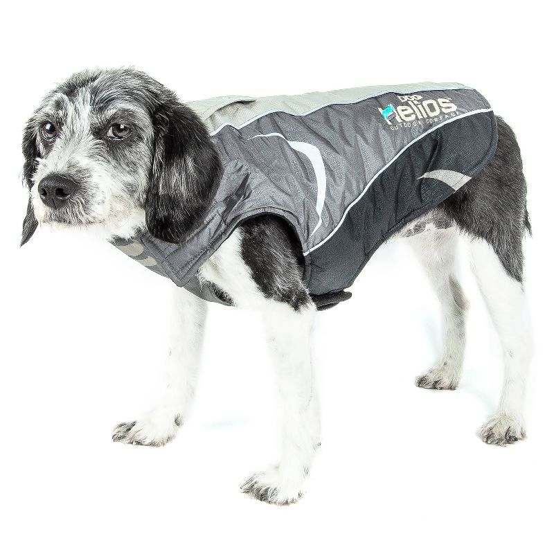 Pet Apparel Helios Dog Coat - XL - Black/Gray