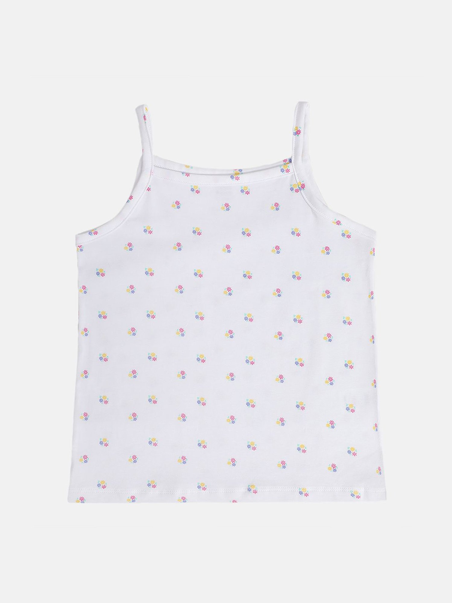 MINIKLUB Girls Pink & White Printed Camisole (Pack Of 2)
