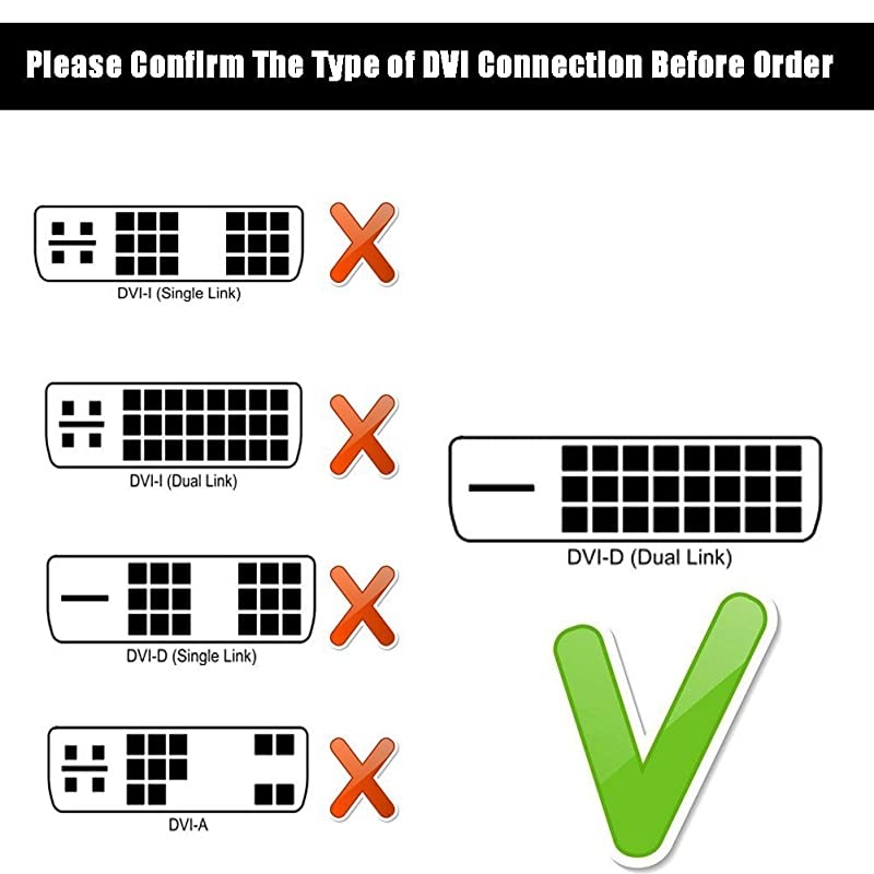 6Ft HDMI to DVI-D 24+1 Pin Monitor Display Adapter Cable ,HDMI Male to DVI Male Gold HD HDTV