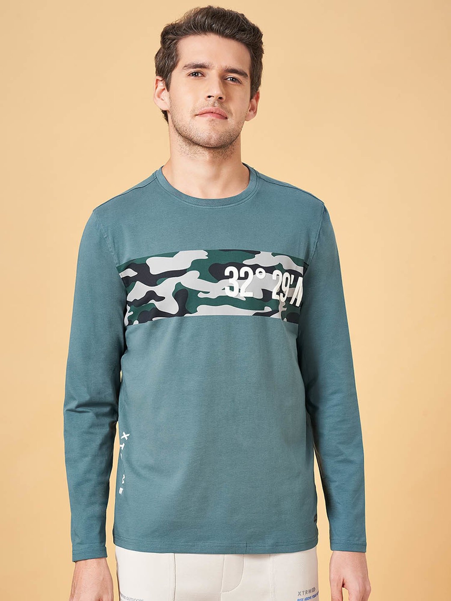 Ajile by Pantaloons Green Slim Fit Printed T-Shirt