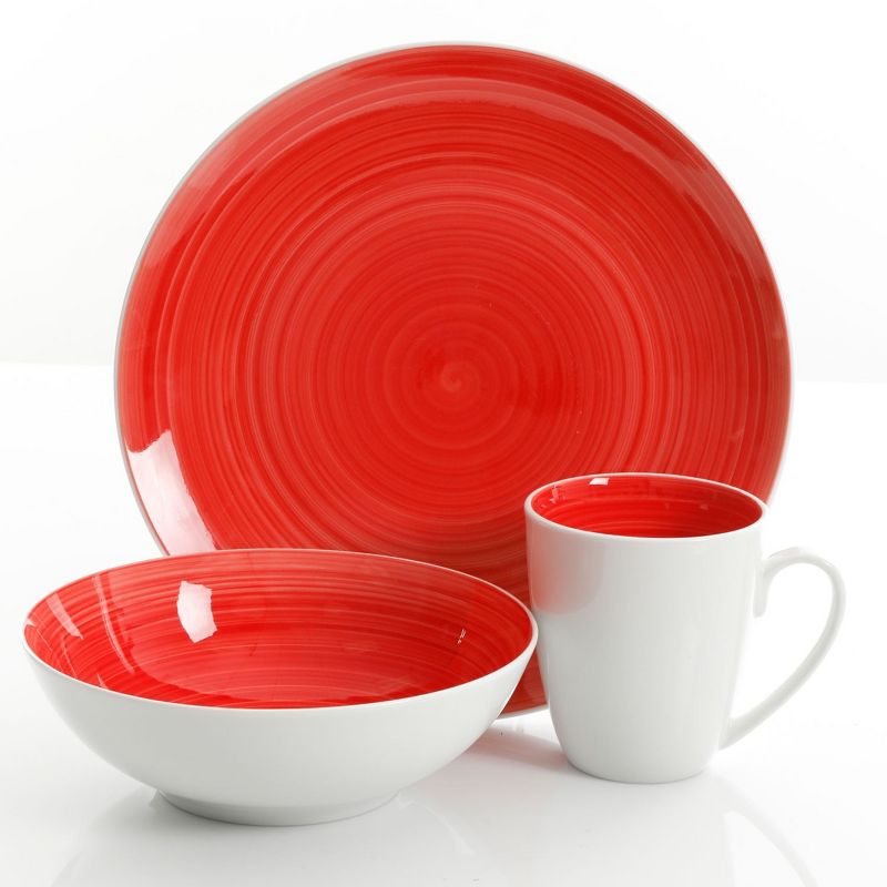Gibson Home Crenshaw 12 Piece Ceramic Dinnerware Set in Assorted Colors