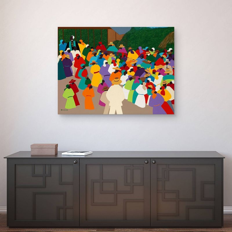30" x 40" Ville Bonheur Haiti by Synthia Saint James Canvas Art Print - Masterpiece Art Gallery