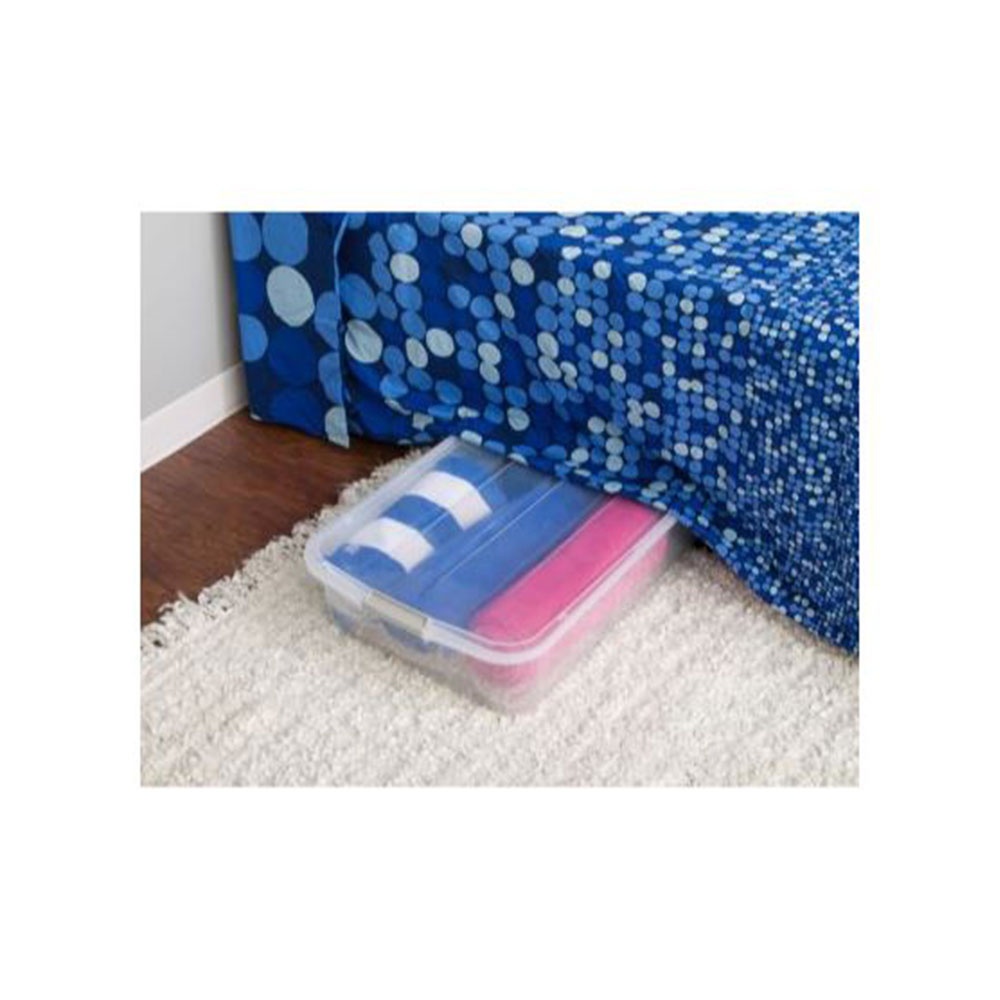 IRIS 50 Quart Underbed Buckle Up Box, Clear