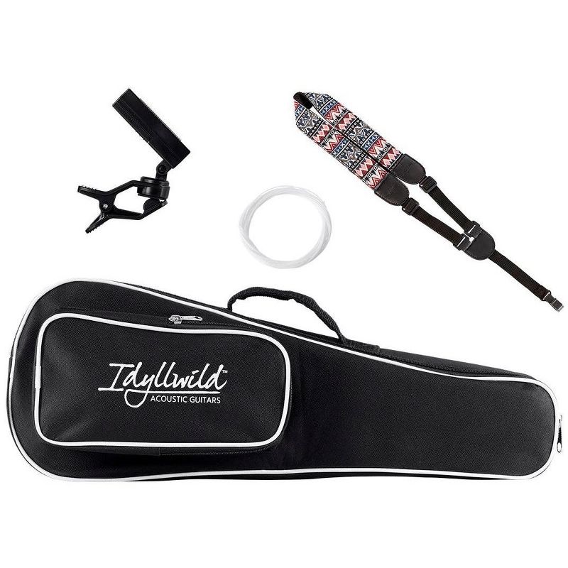 Monoprice Sapele Soprano Ukulele With Gig Bag, Tuner, Strap, And Extra Set of Strings, Ideal For Learning Simple, Fun Songs - Idyllwild Series