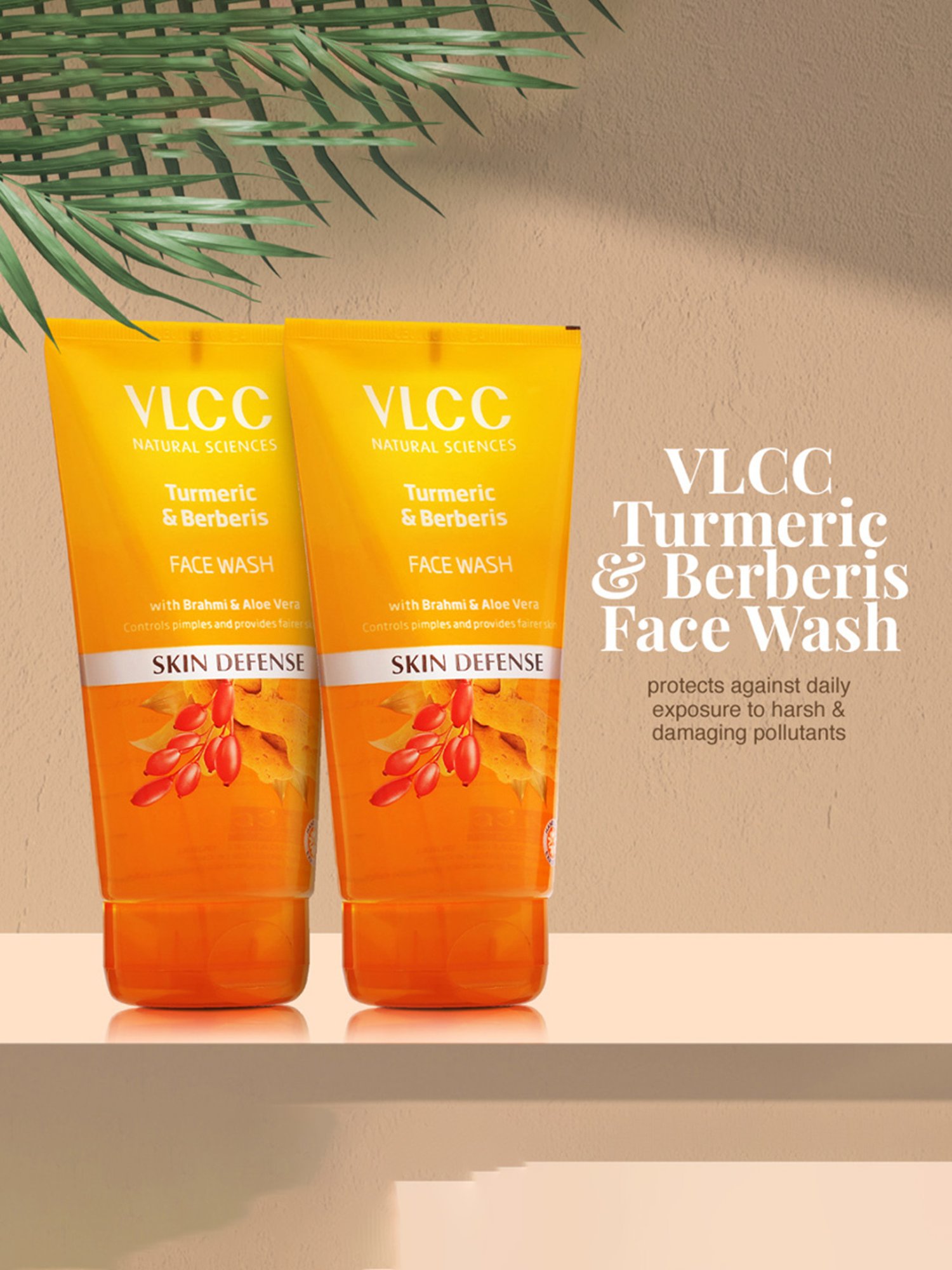 VLCC Neem, Turmeric & Berberis Face Wash Combo Pack - Buy 1 Get 1 Free