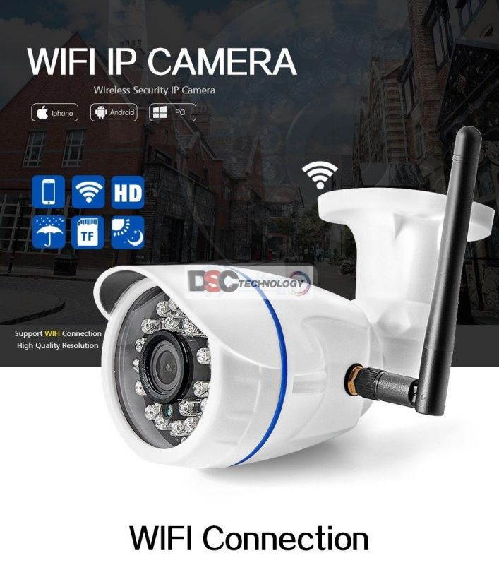 WiFi Camera Outdoor, 720P HD Night Vision IP Cameras, Motion Detection Security Camera, Remote View Waterproof Bullet Cameras for Indoor Outside