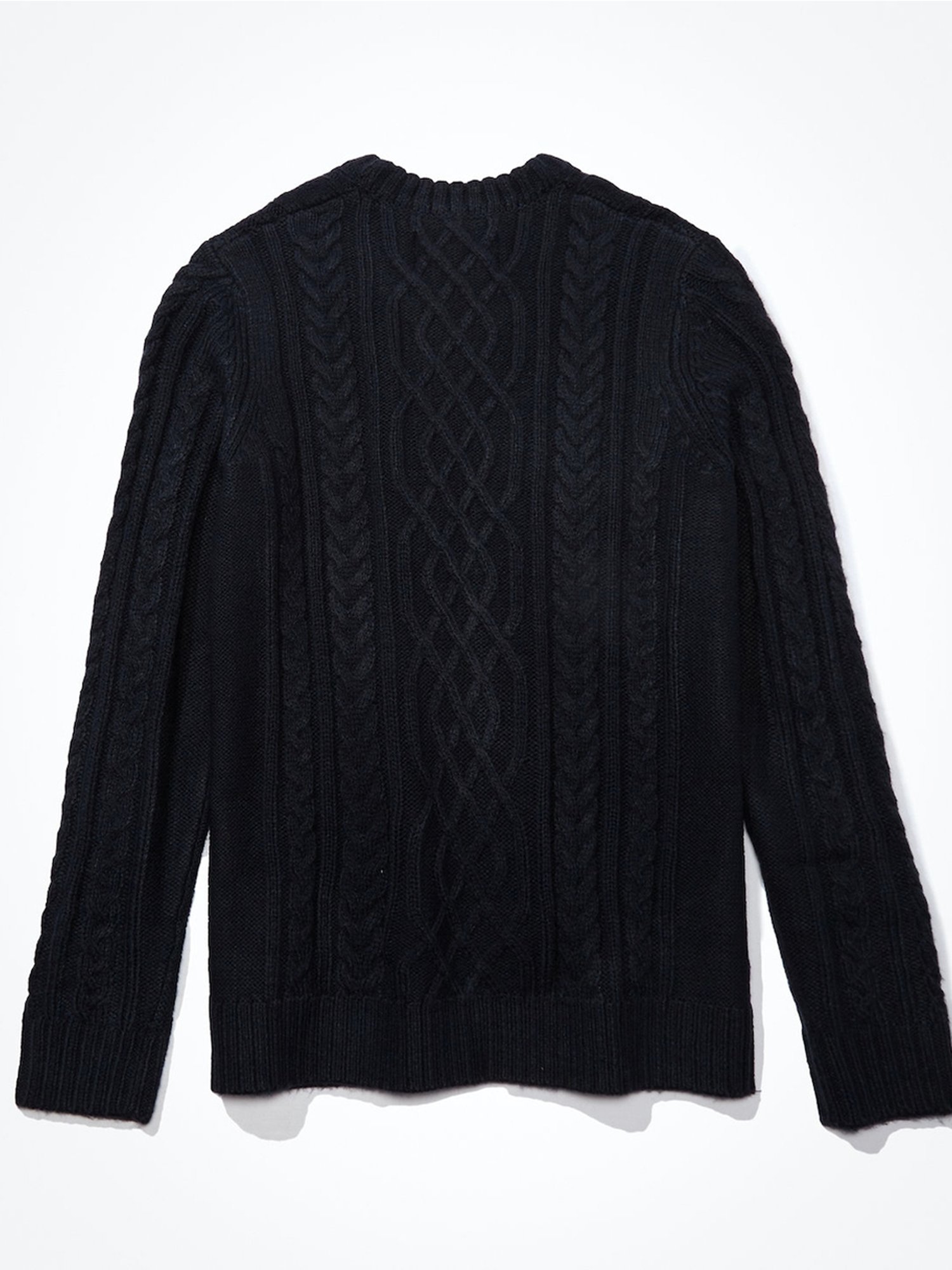 American Eagle Navy Standard Fit Self Pattern Sweater