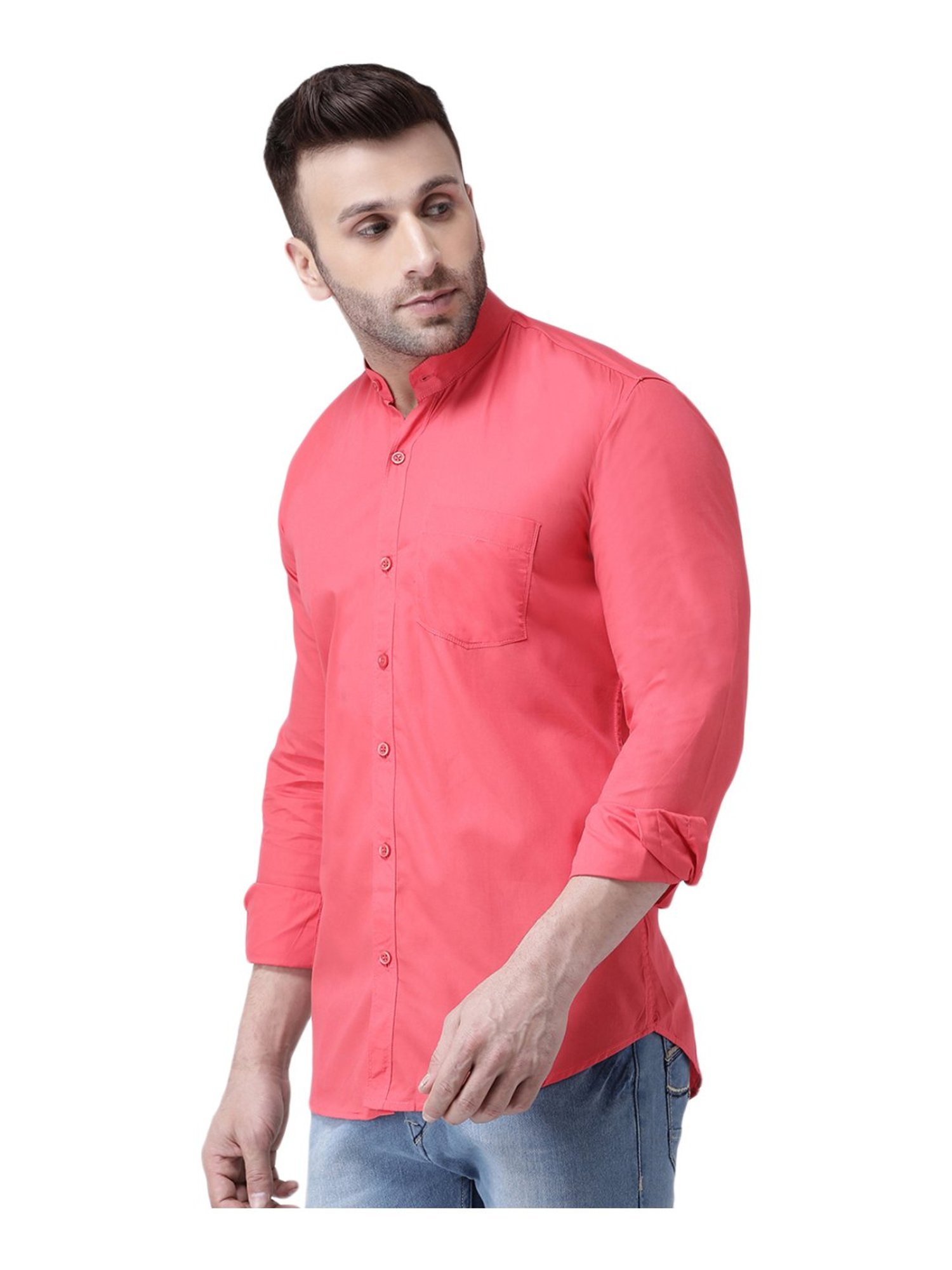 Hang Up Red Cotton Slim Fit Shirt
