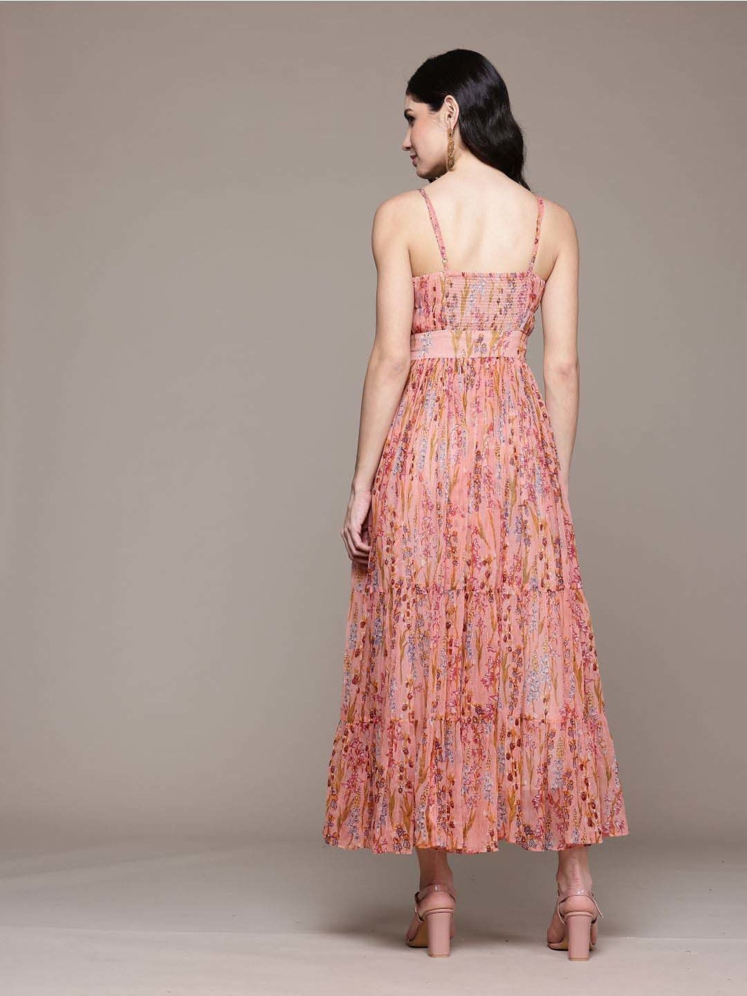 Label Ritu Kumar Pink Printed Maxi Dress
