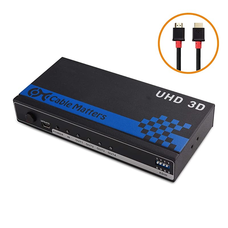 4 Port 4K HDMI Splitter 4K Resolution Ready