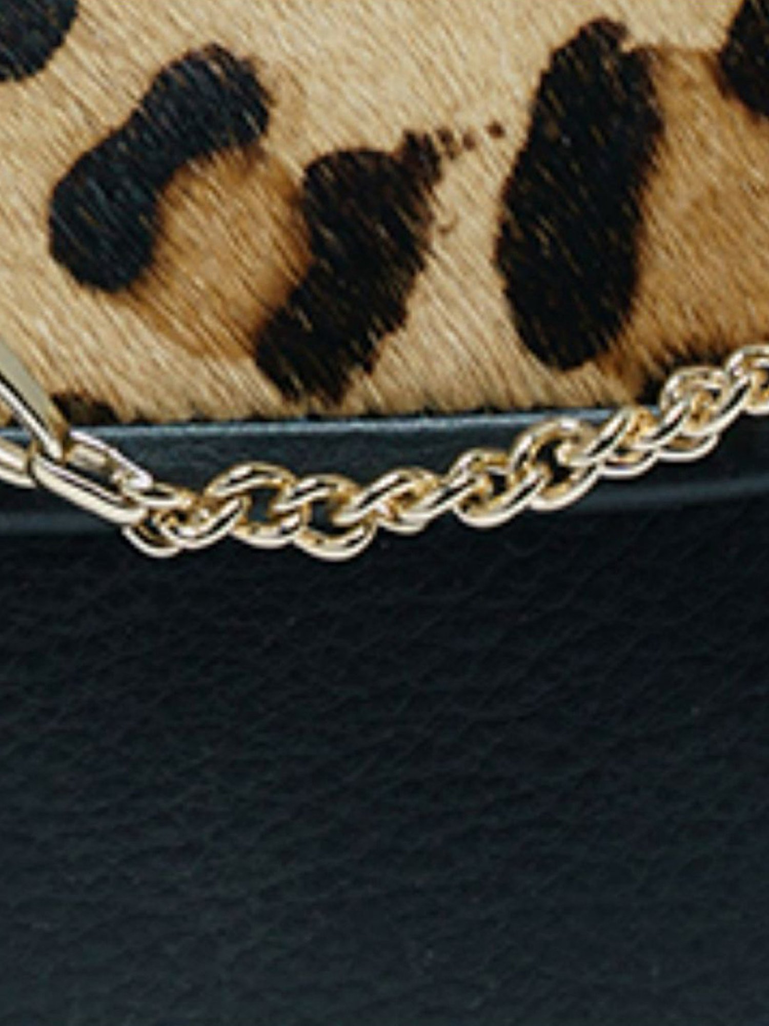 RI2K London Black Leather Small Animal Effect Cross Body Bag