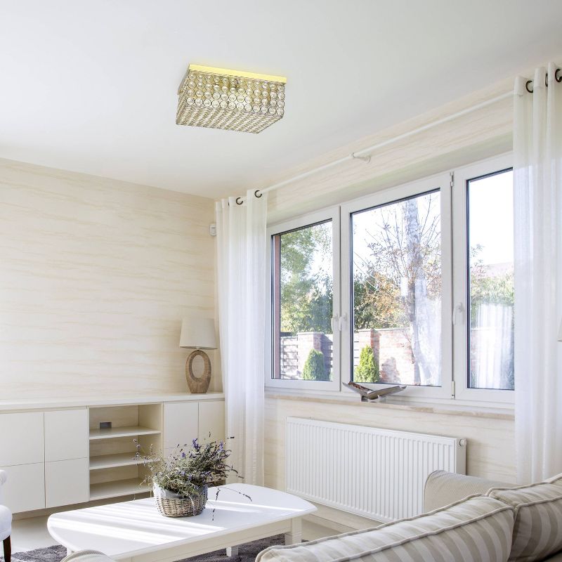 12" Elipse Square Flushmount Gold - Elegant Designs