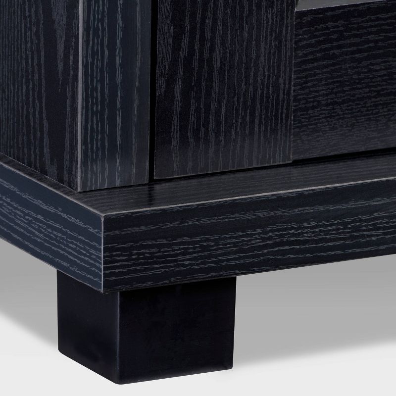 Fremont TV Bench with Glass Cabinets for TVs up to 90" Black - CorLiving