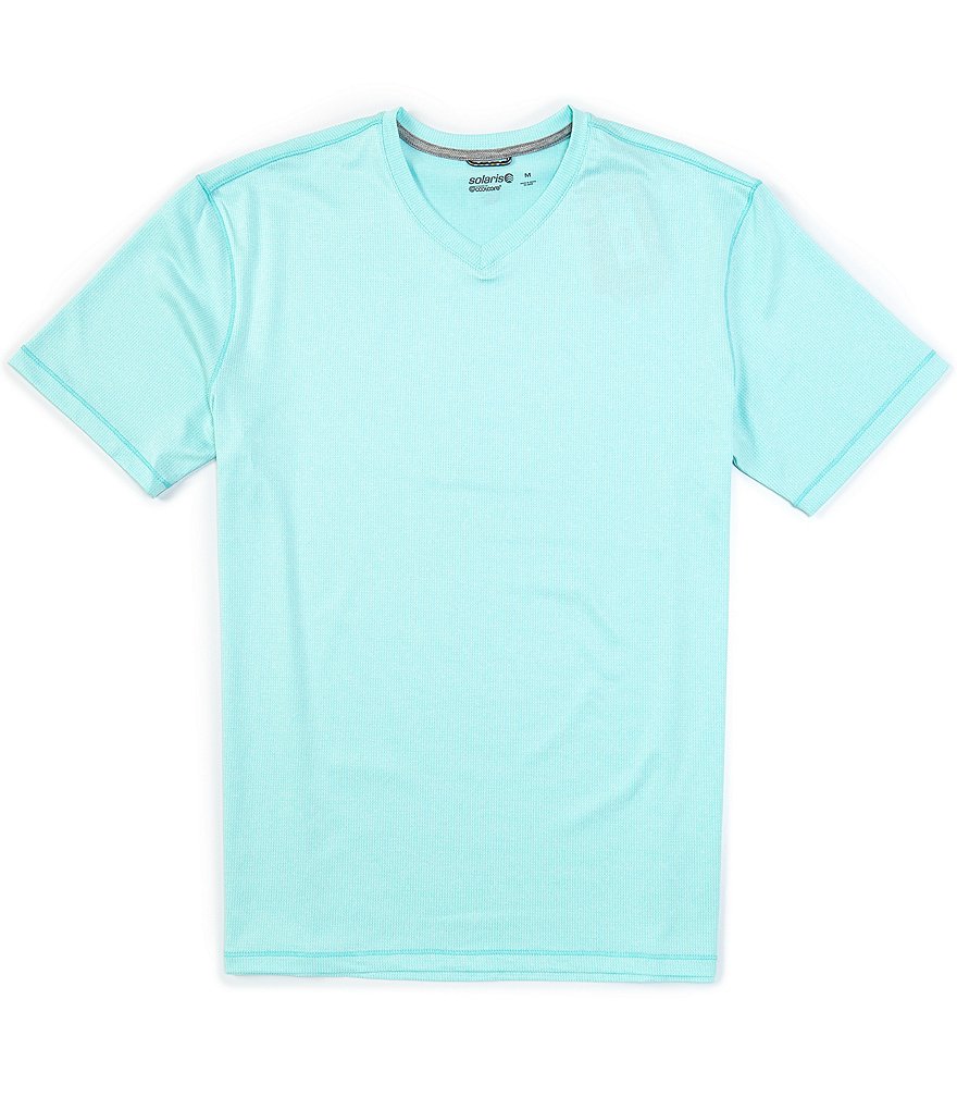 Solaris Powered by CoolCore Short-Sleeve Striated V-Neck Tee