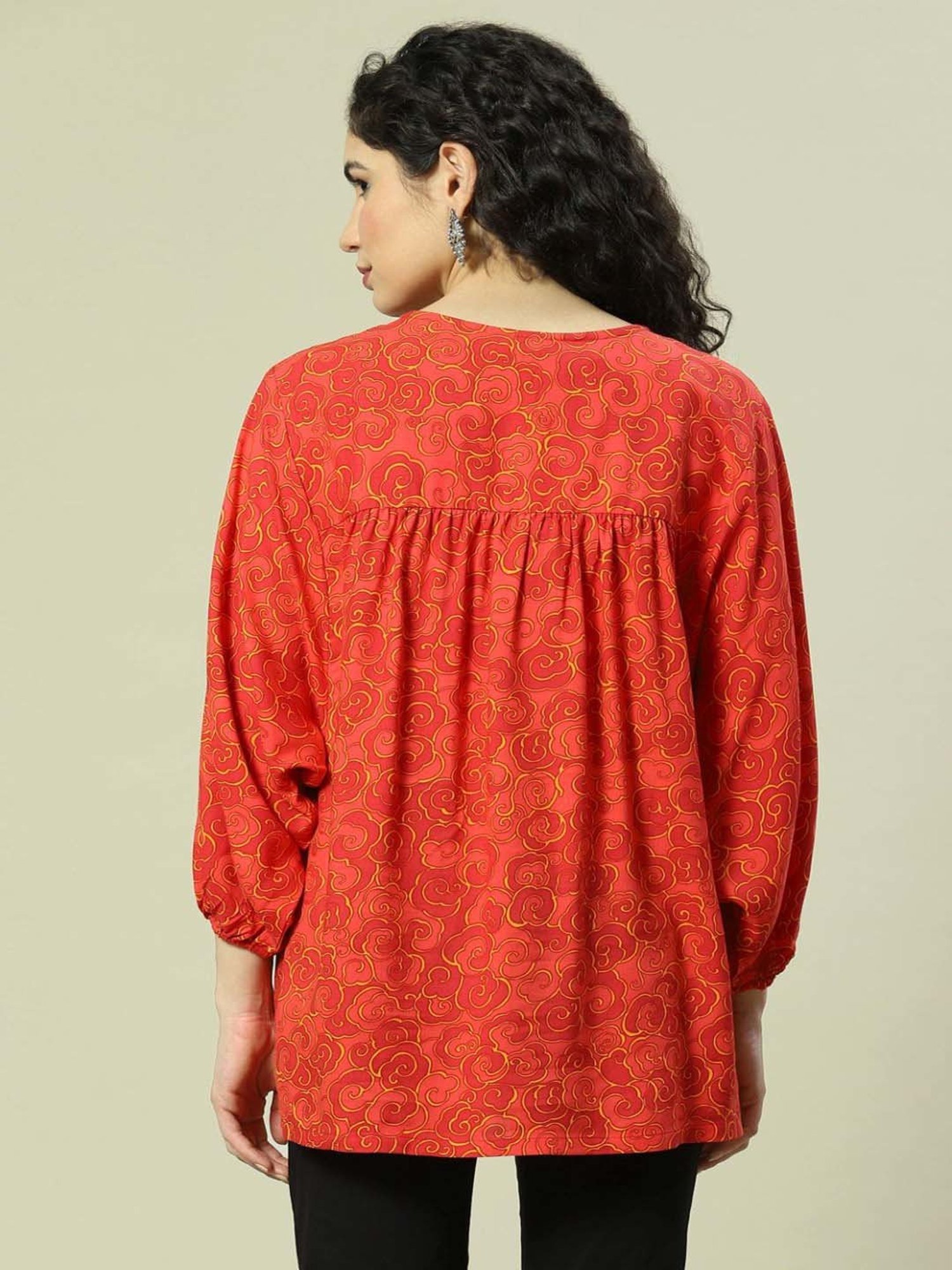 Rangriti Red Printed Top