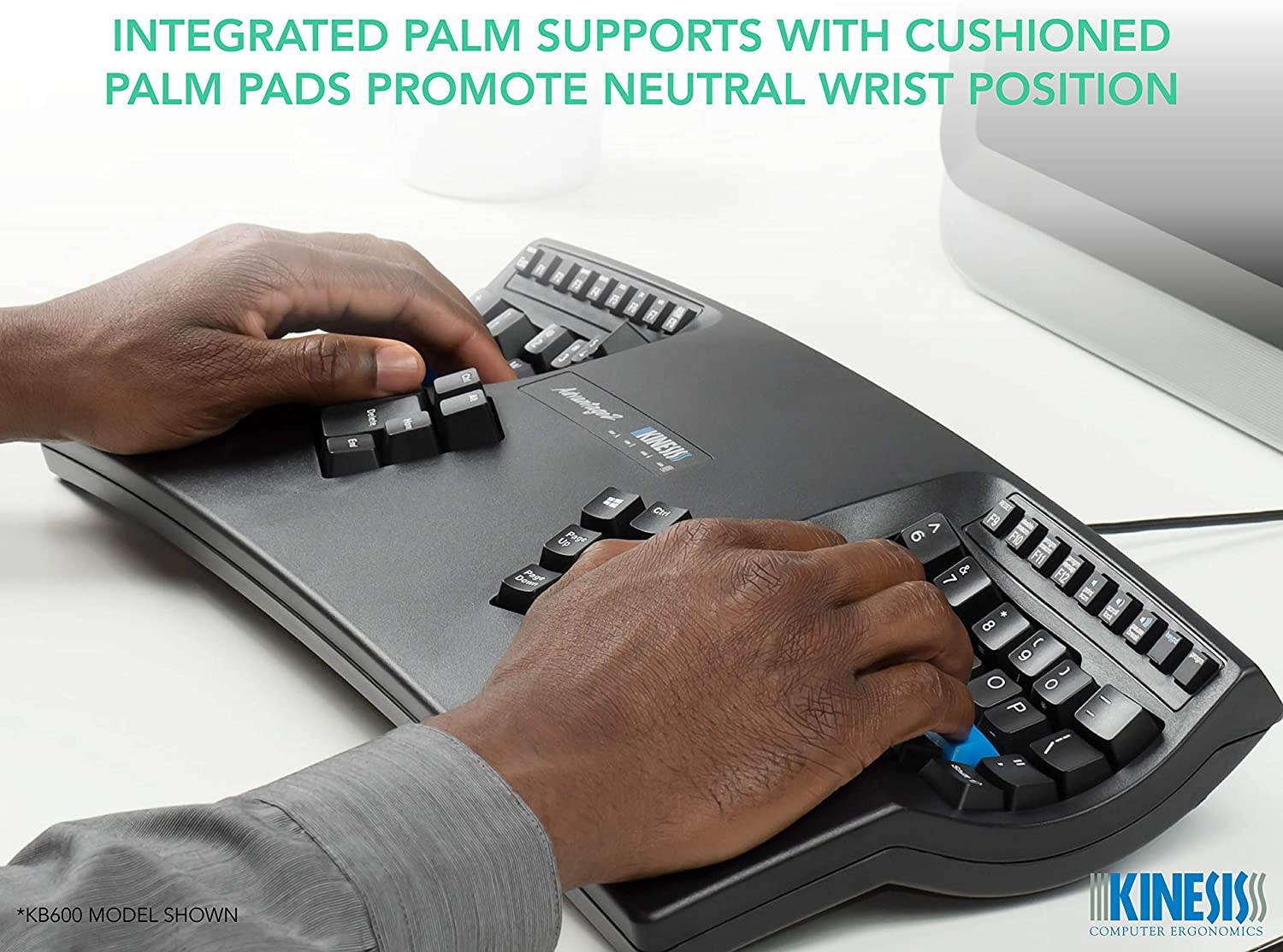 Kinesis Advantage2 Ergonomic Keyboard (KB600), Black top case, Cherry MX Brown Switches, QWERTY keycaps