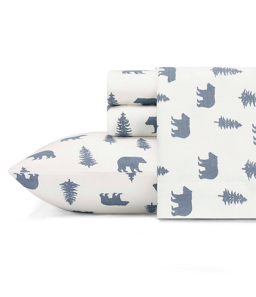 Eddie Bauer Bear and Trees Flannel Sheet Set