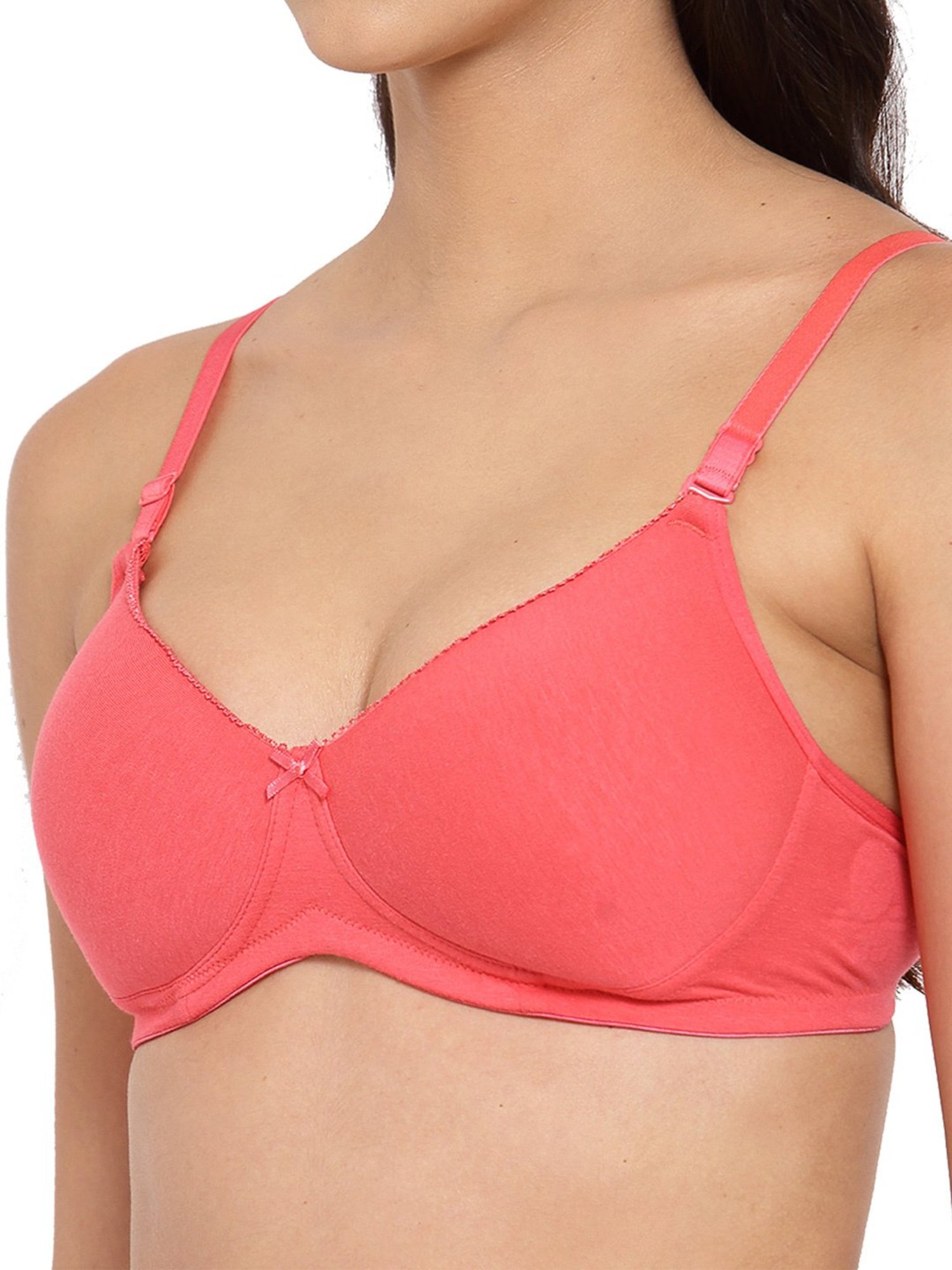 Inner Sense White & Pink Full Coverage T-Shirt Bra - Pack of 3