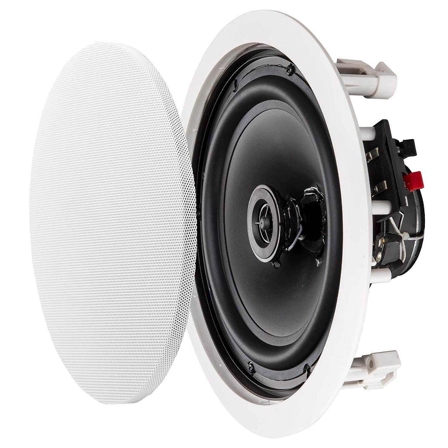 OSD Audio 8&rdquo; In-Ceiling Speaker Pair &ndash; 140W Stereo Speakers, Pivoting Tweeter - ICE800