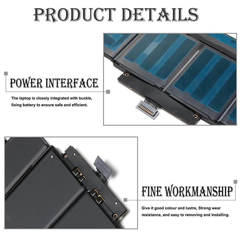Laptop Battery for MacBook Pro 15 inch Retina A1398 Late 2013 Mid 2014 Early 2015 Version ME293 ME294 MGXA2 MGXC2 MJLQ2 MJLT2 MJLU2