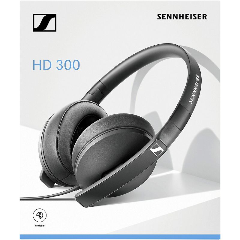 Sennheiser HD 300 Foldable Closed-Back Headphones in Black