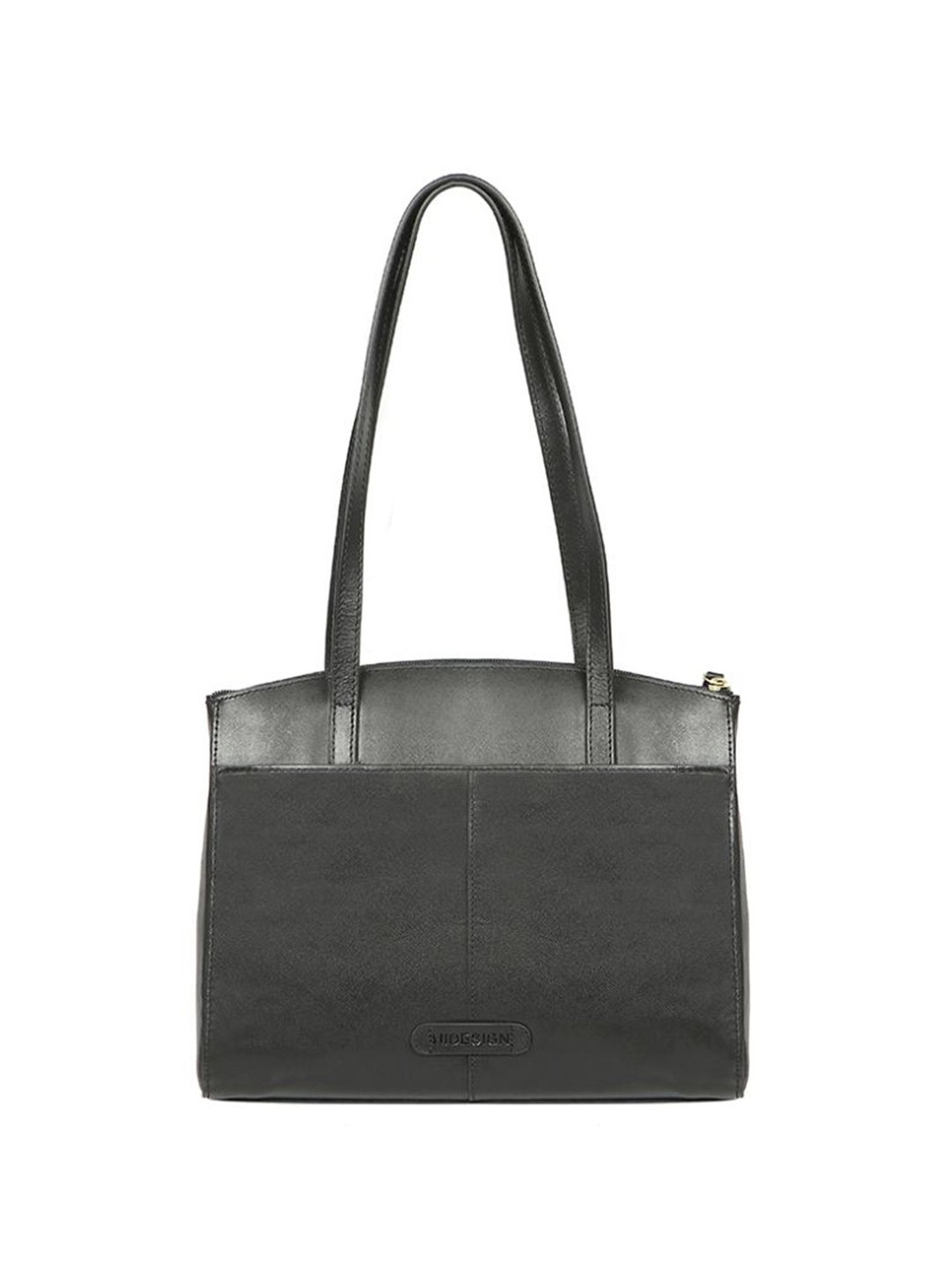 Hidesign Lotus 02 Sb Black Solid Medium Tote Handbag