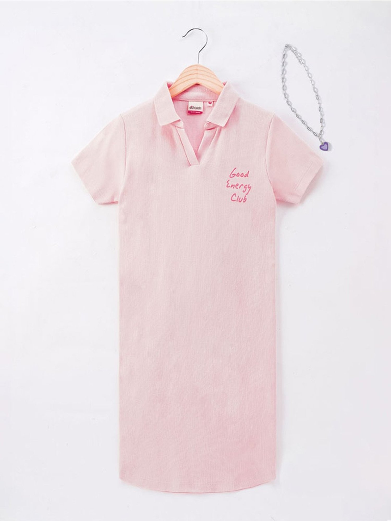 Edheads Kids Pink Cotton Printed Dress