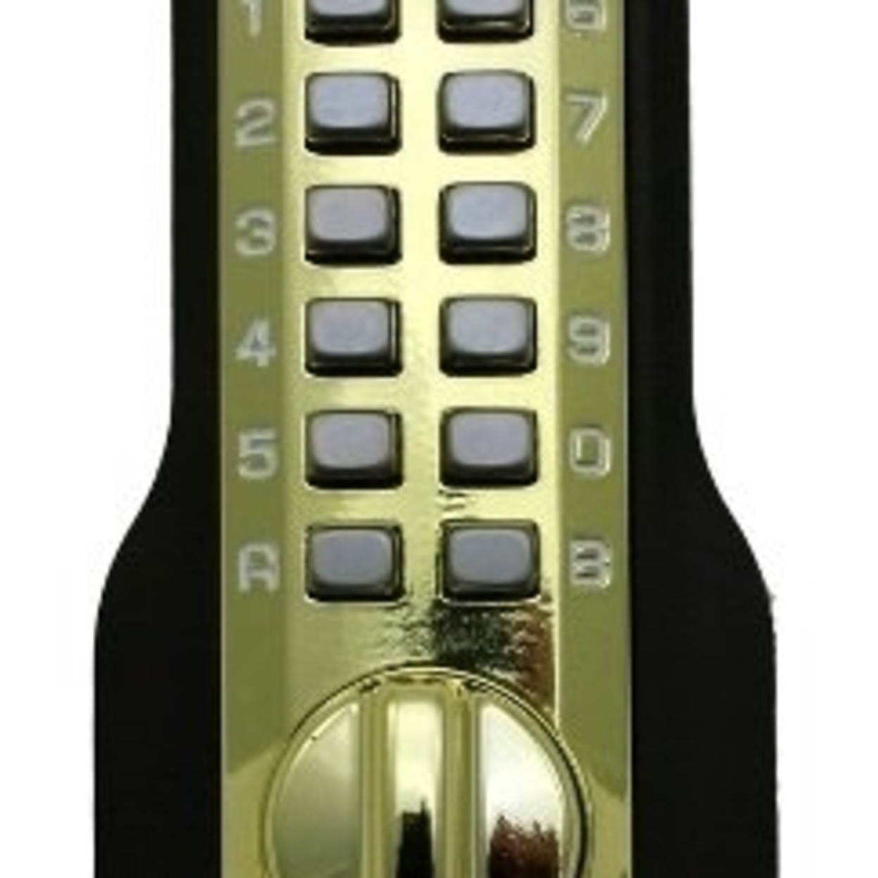 LockeyUSA Digital Door Lock M210 Mechanical Keyless Entry Deadbolt Double Combination, Bright Brass