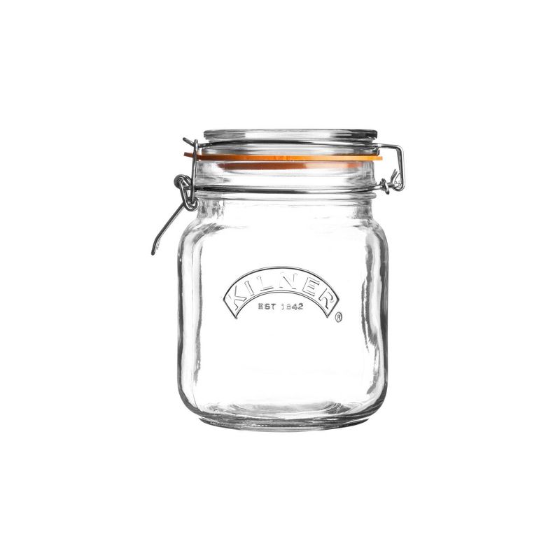 Grant Howard 51091 102 Ounce Classic Wide Mouthed Embossed Glass Mason Storage Jar Storage Container with Airtight Screw On Closing Lid