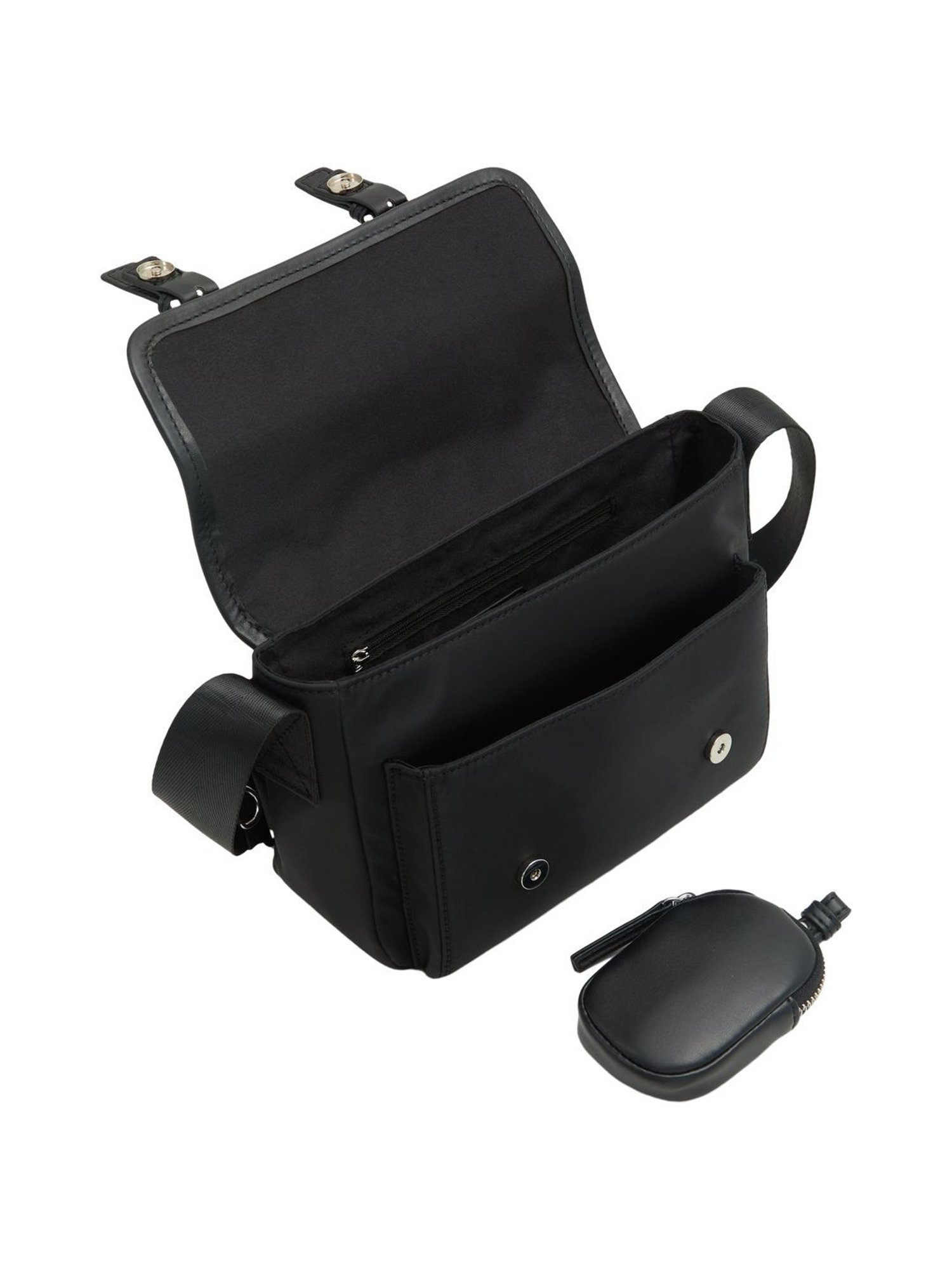 Call It Spring Black Solid Small Sling Handbag