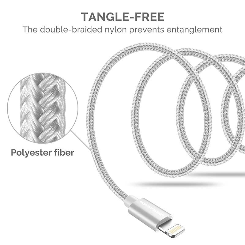 iPhone Charger Cable 2M66ft Apple MFi Certified Nylon Braided USB to Lightning Fast Charging Cord Compatible with iPhone 1111 Pro11 Pro MaxXXSXS MaxSE 2020 iPad iPodSilver