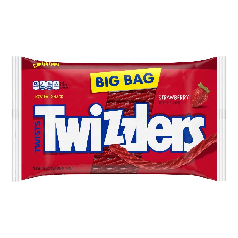 Twizzlers Twists Strawberry Licorice Candy Zipper Bag - 32oz
